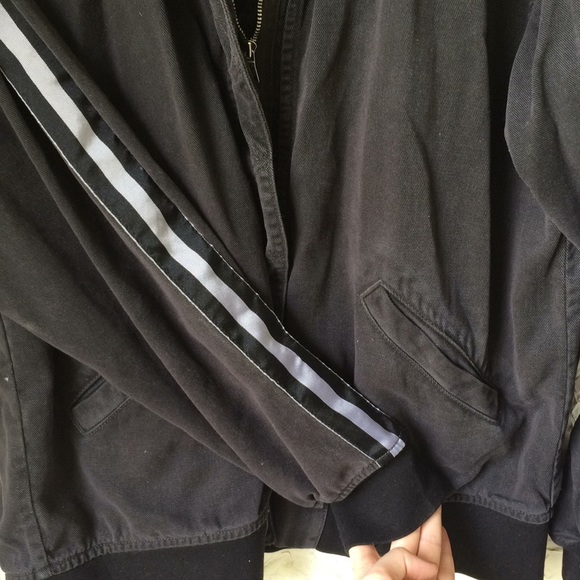 Hudson Jeans Nova Varsity Striped Bomber Jacket - Picture 5 of 8